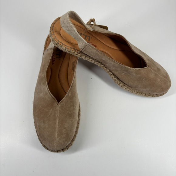 Born Shilo Women's US 9M Taupe Suede Slingback Casual Comfort Espadrille Flats - Picture 15 of 16